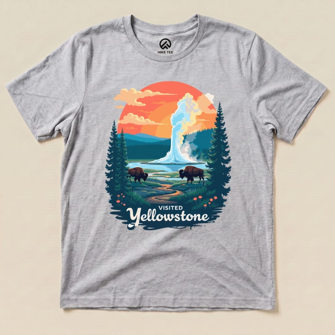 Hike Tee T-Shirt Athletic Heather / S Yellowstone National Park Shirt