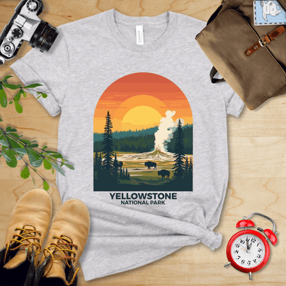 Hike Tee T-Shirt Athletic Heather / S Yellowstone National Park Shirt