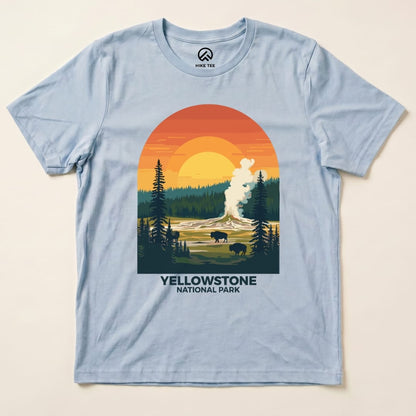 Hike Tee T-Shirt Baby Blue / S Yellowstone National Park Shirt