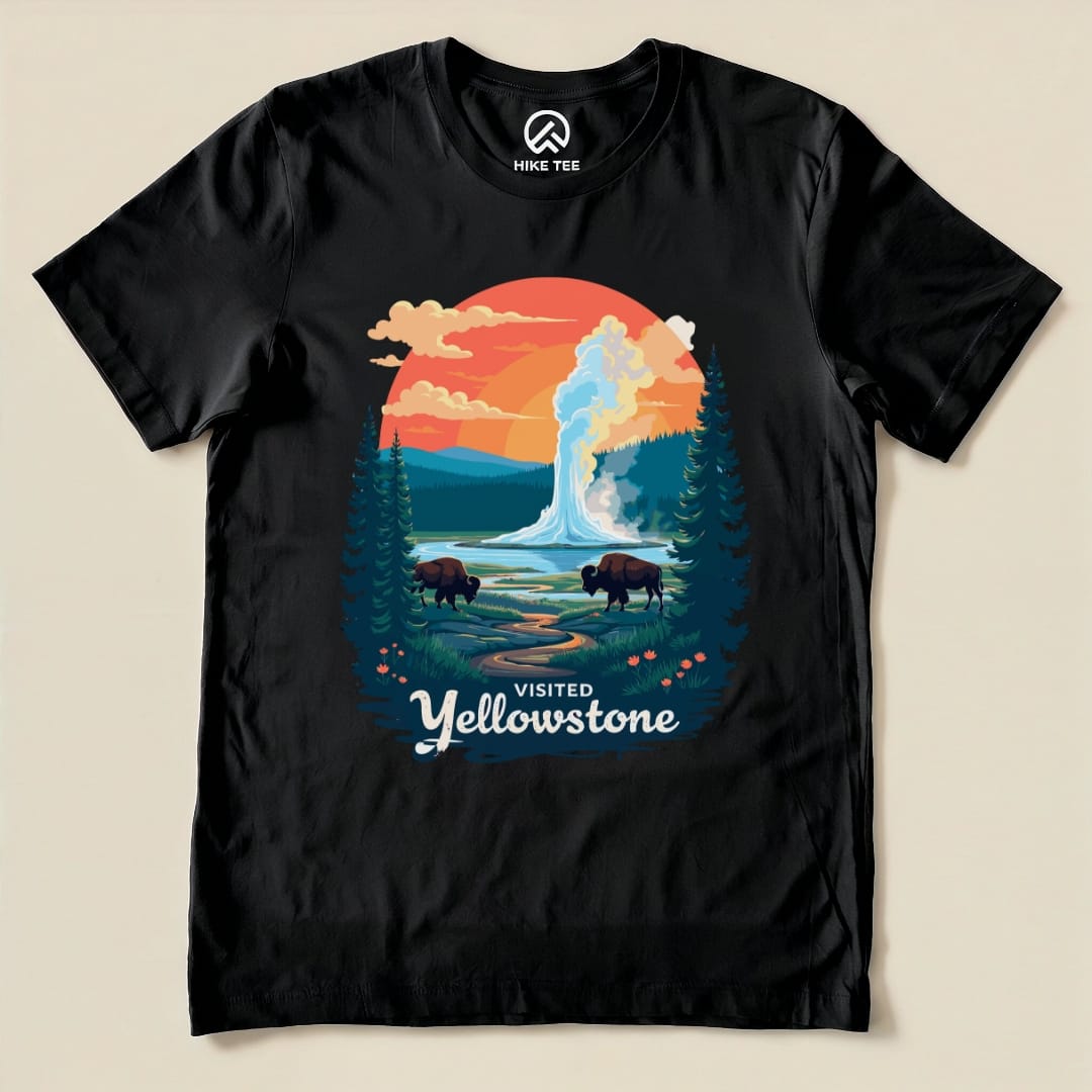 Hike Tee T-Shirt Black / S Yellowstone National Park Shirt