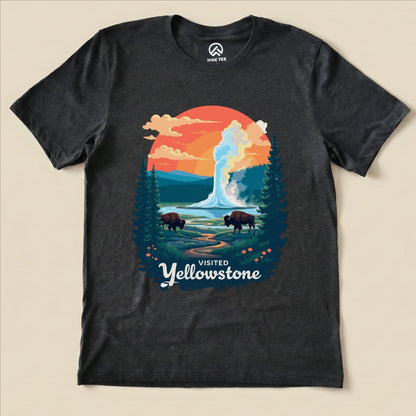 Hike Tee T-Shirt Dark Grey Heather / S Yellowstone National Park Shirt
