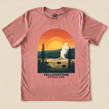 Hike Tee T-Shirt Heather Mauve / S Yellowstone National Park Shirt