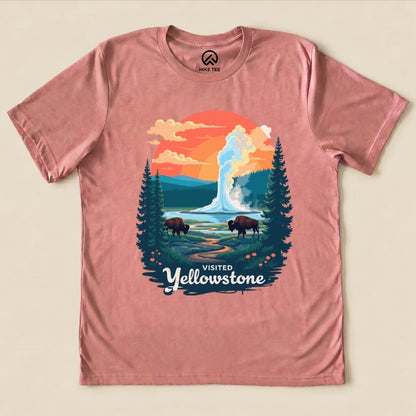 Hike Tee T-Shirt Heather Mauve / S Yellowstone National Park Shirt
