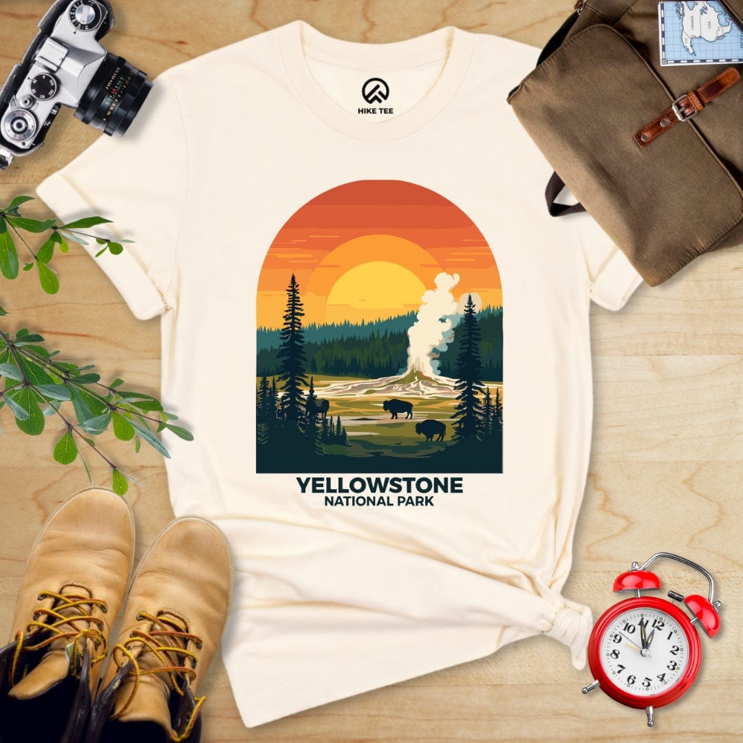 Hike Tee T-Shirt Natural / S Yellowstone National Park Shirt