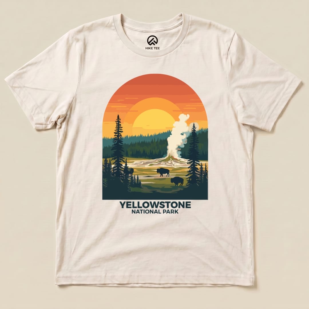 Hike Tee T-Shirt Natural / S Yellowstone National Park Shirt