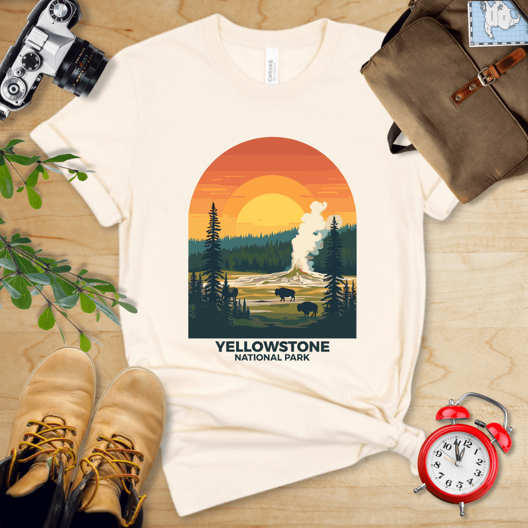 Hike Tee T-Shirt Natural / S Yellowstone National Park Shirt