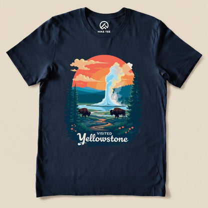 Hike Tee T-Shirt Navy / S Yellowstone National Park Shirt