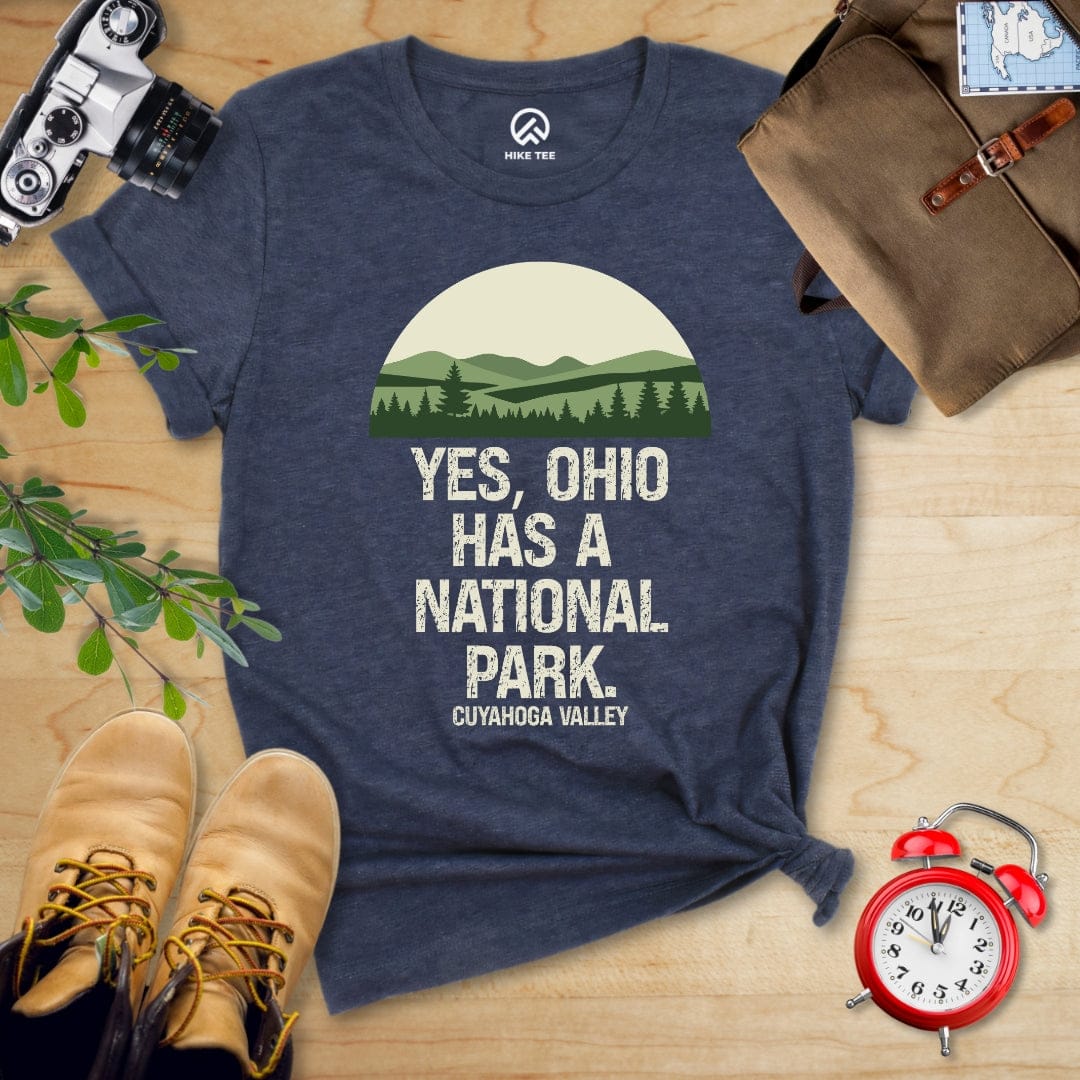 Hike Tee T-Shirt Heather Navy / S Yes, Cuyahoga Valley National Park Shirt