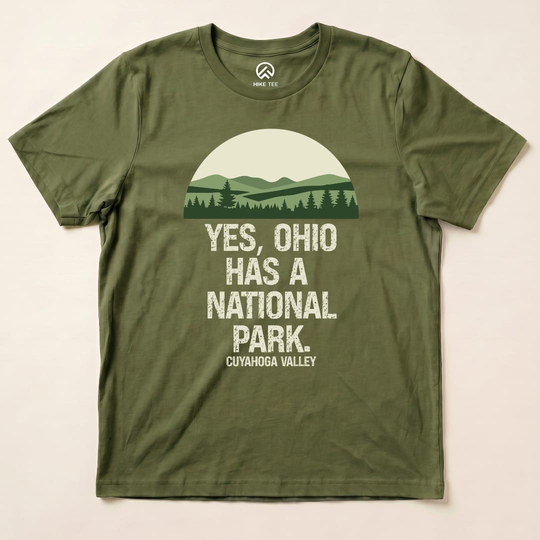 Hike Tee T-Shirt Military Green / S Yes, Cuyahoga Valley National Park Shirt