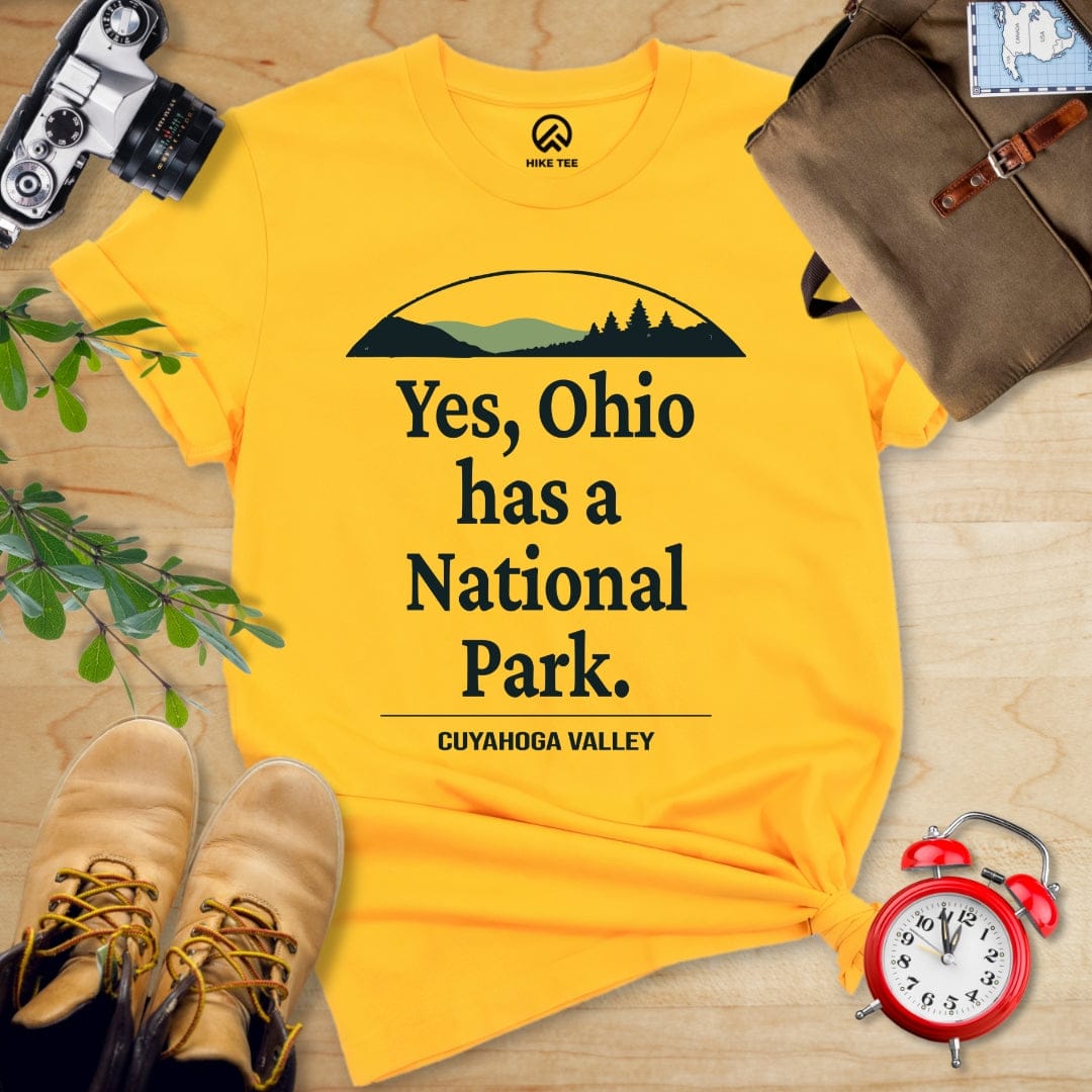 Hike Tee T-Shirt Gold / S Yes, Ohio Has a Park Shirt