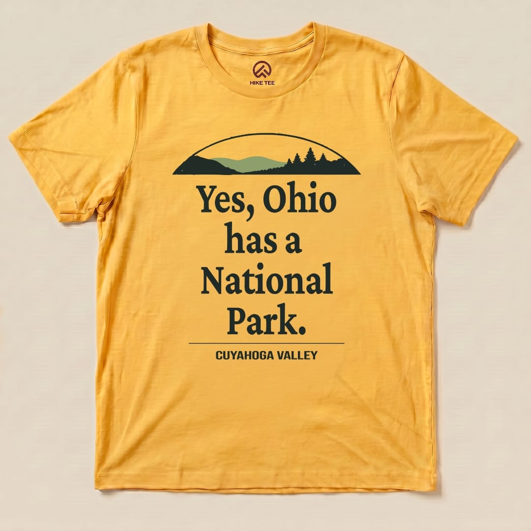 Hike Tee T-Shirt Gold / S Yes, Ohio Has a Park Shirt