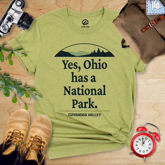 Hike Tee T-Shirt Heather Green / S Yes, Ohio Has a Park Shirt