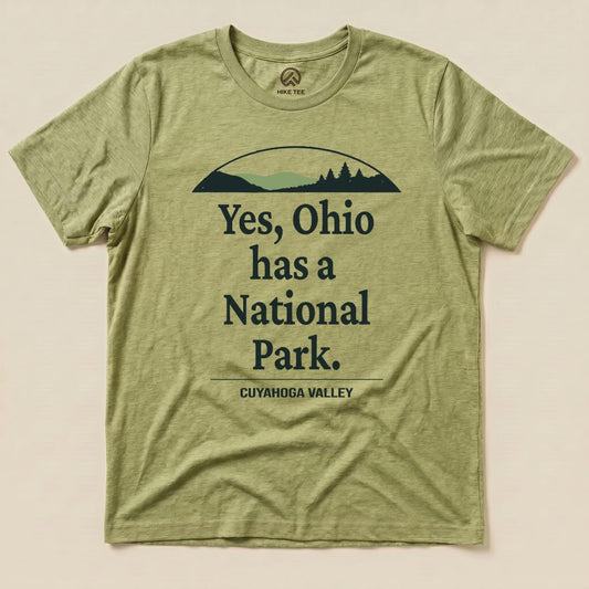 Hike Tee T-Shirt Heather Green / S Yes, Ohio Has a Park Shirt