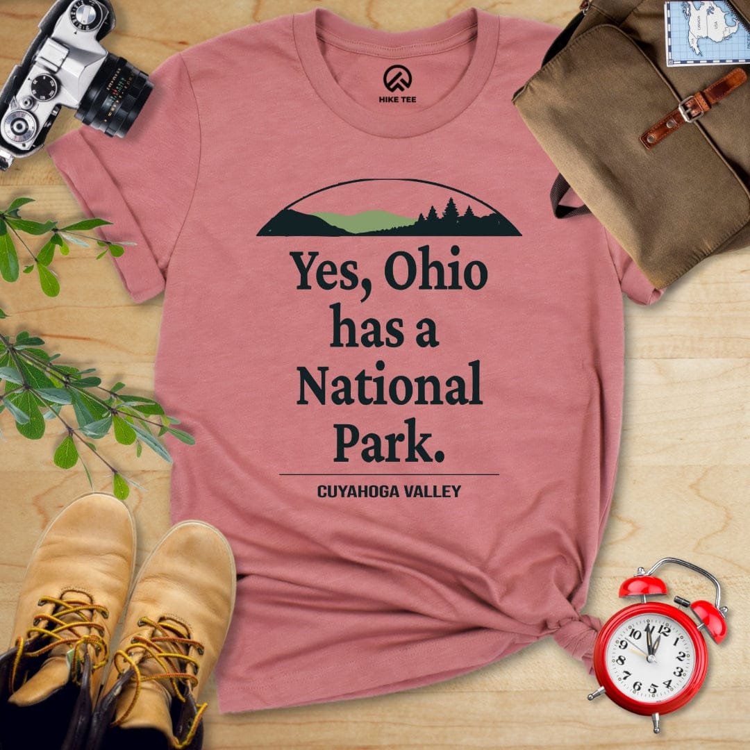 Hike Tee T-Shirt Heather Mauve / S Yes, Ohio Has a Park Shirt