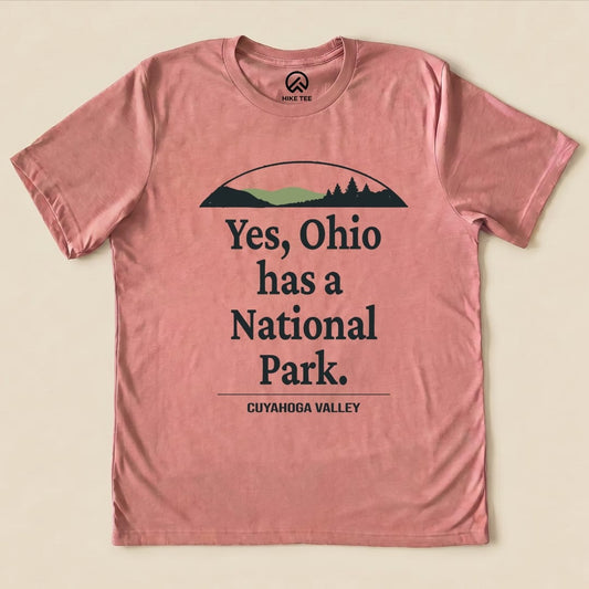 Hike Tee T-Shirt Heather Mauve / S Yes, Ohio Has a Park Shirt