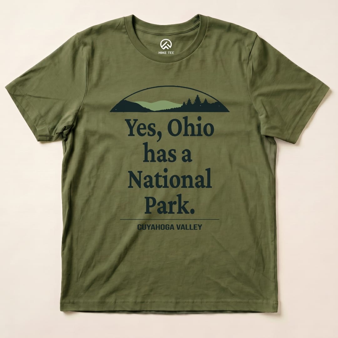 Hike Tee T-Shirt Military Green / S Yes, Ohio Has a Park Shirt