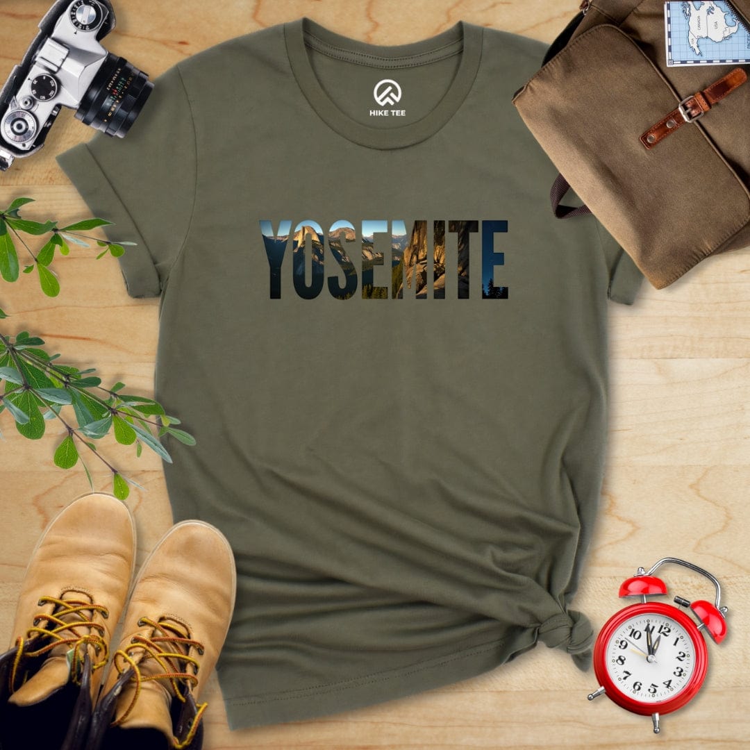 Hike Tee T-Shirt Military Green / S Yosemite Mountains Shirt