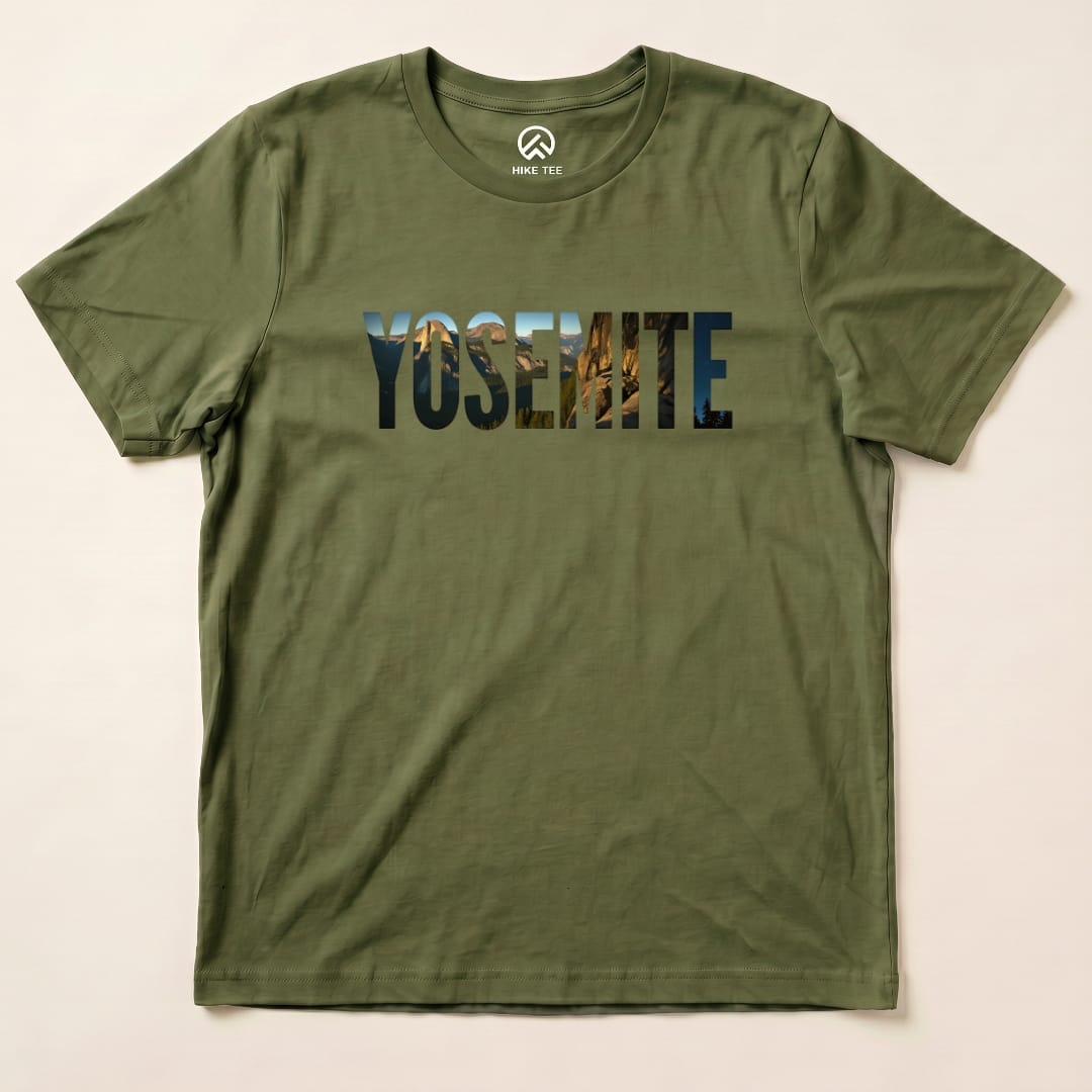 Hike Tee T-Shirt Military Green / S Yosemite Mountains Shirt