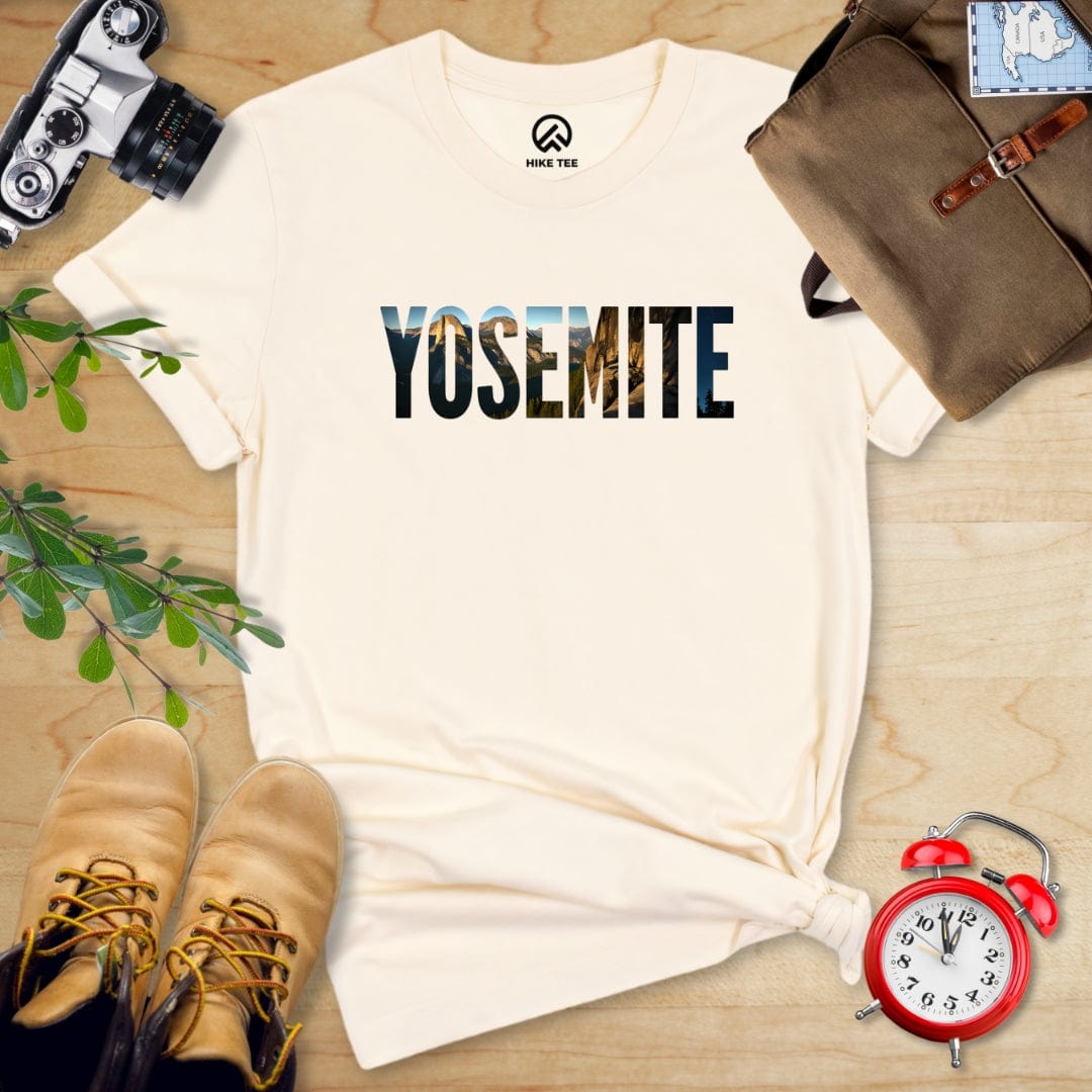Hike Tee T-Shirt Natural / S Yosemite Mountains Shirt