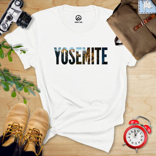 Hike Tee T-Shirt White / S Yosemite Mountains Shirt