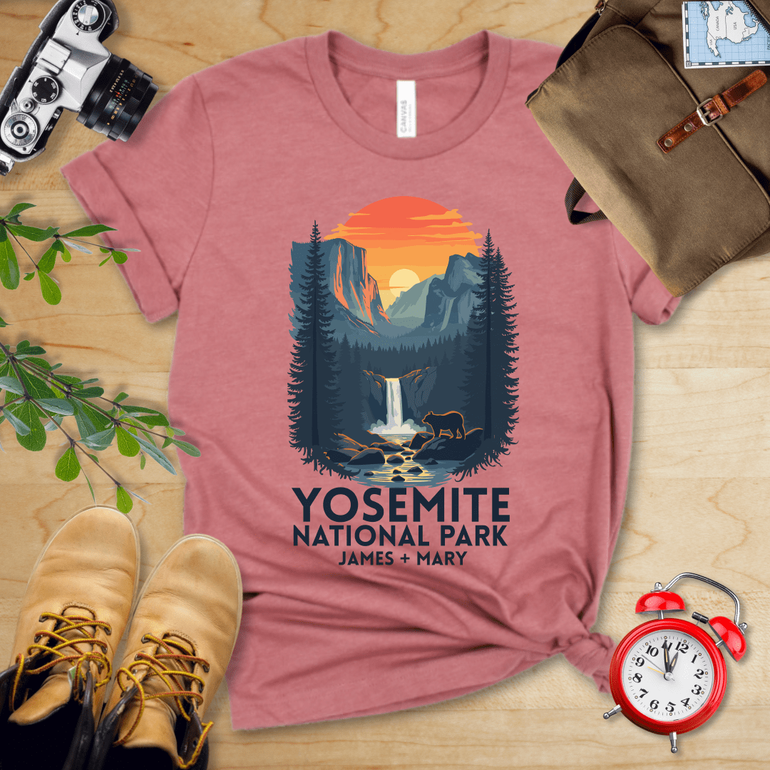 AnywherePOD T-Shirt Athletic Heather / S Yosemite National Park Shirt + Personalization