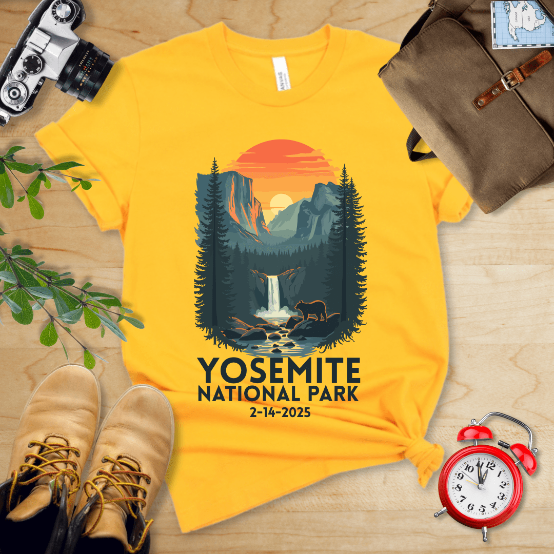 AnywherePOD T-Shirt Gold / S Yosemite National Park Shirt + Personalization