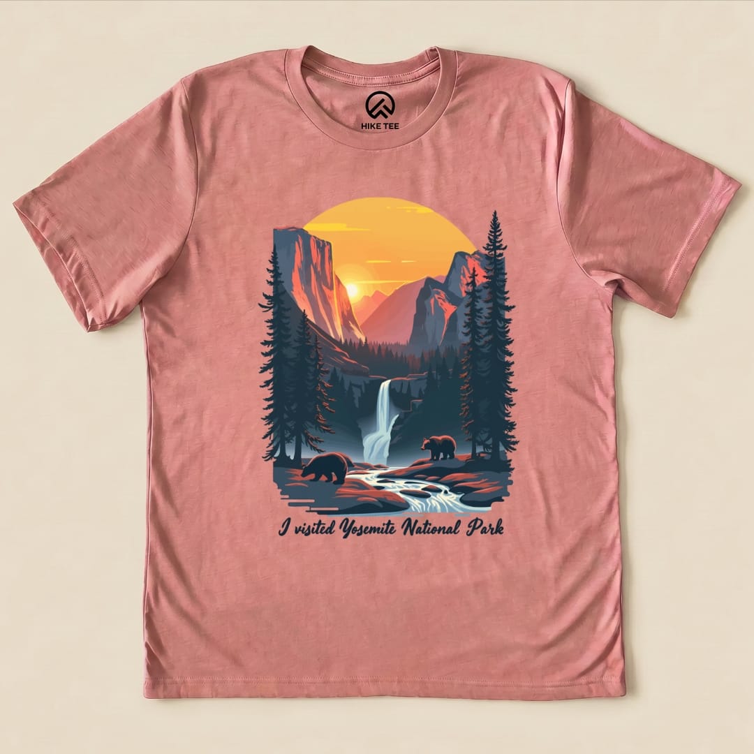 Hike Tee T-Shirt Heather Mauve / S Yosemite National Park Shirt