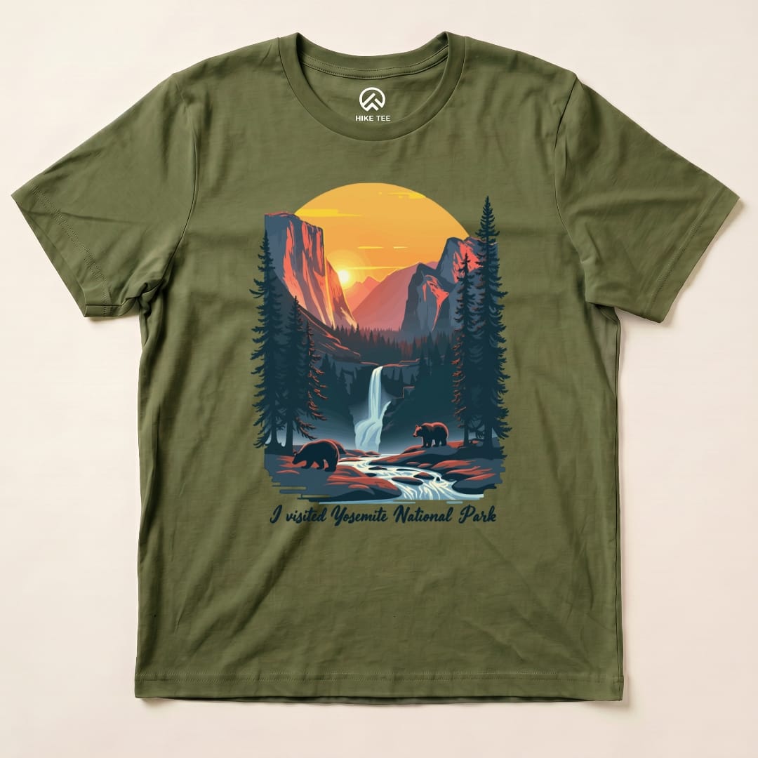 Hike Tee T-Shirt Military Green / S Yosemite National Park Shirt