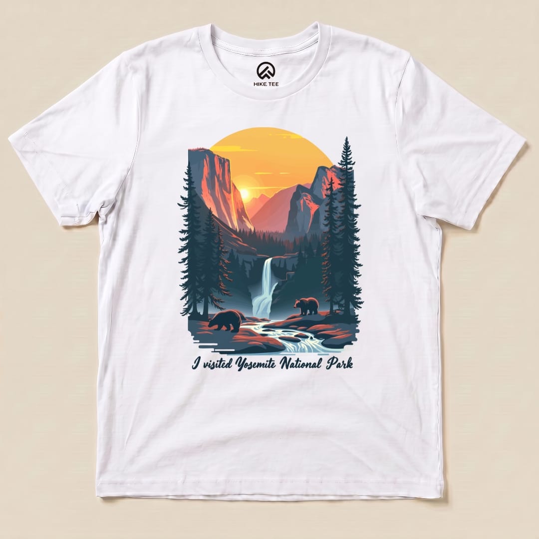 Hike Tee T-Shirt White / S Yosemite National Park Shirt