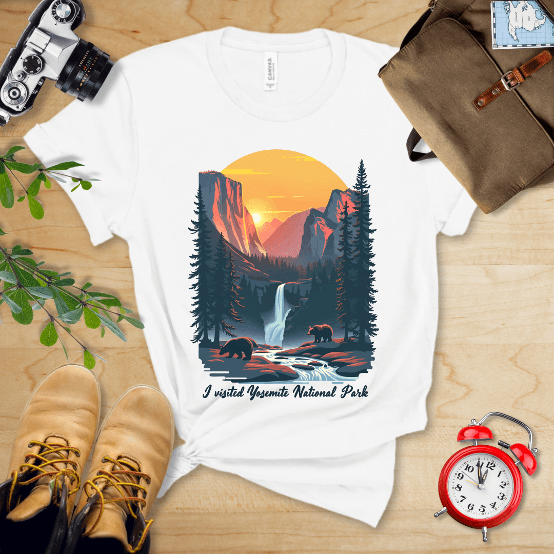 Hike Tee T-Shirt White / S Yosemite National Park Shirt