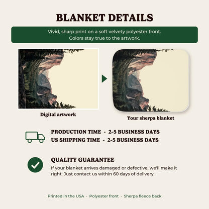 Sherpa blanket details, production time and quality guarantee