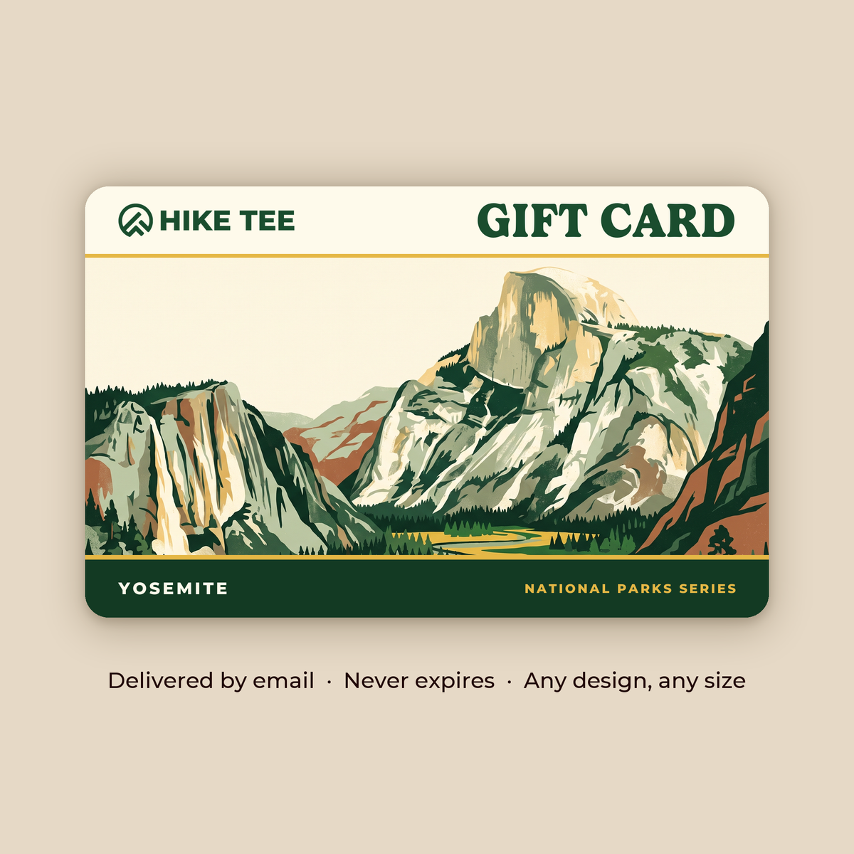 Hike Tee gift card - Yosemite design