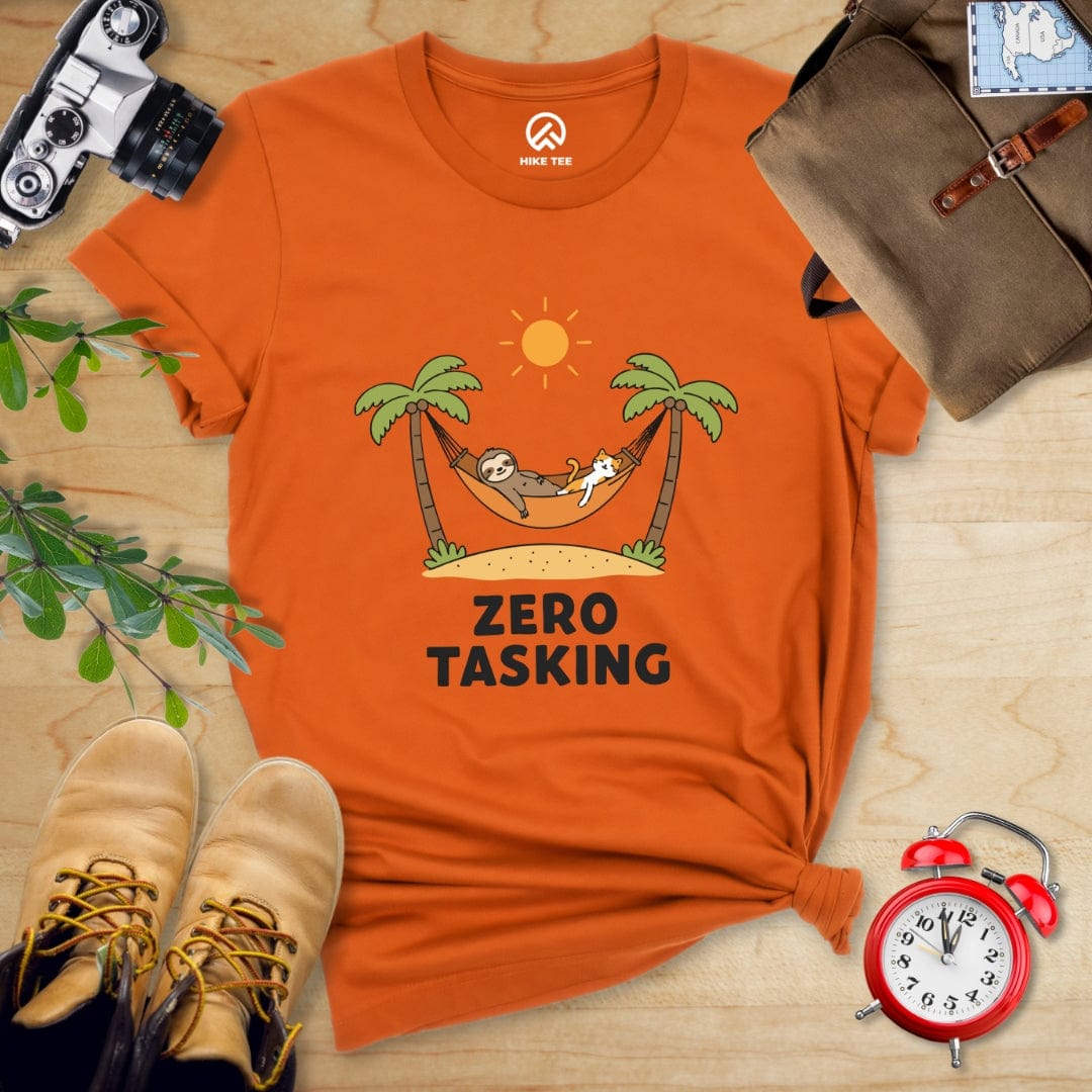 Hike Tee T-Shirt Autumn / S Zero Tasking Sloth And Cat Shirt