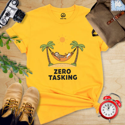 Hike Tee T-Shirt Gold / S Zero Tasking Sloth And Cat Shirt