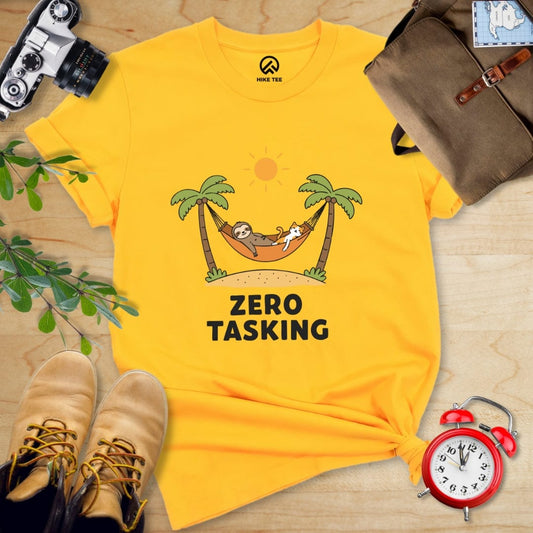 Hike Tee T-Shirt Gold / S Zero Tasking Sloth And Cat Shirt