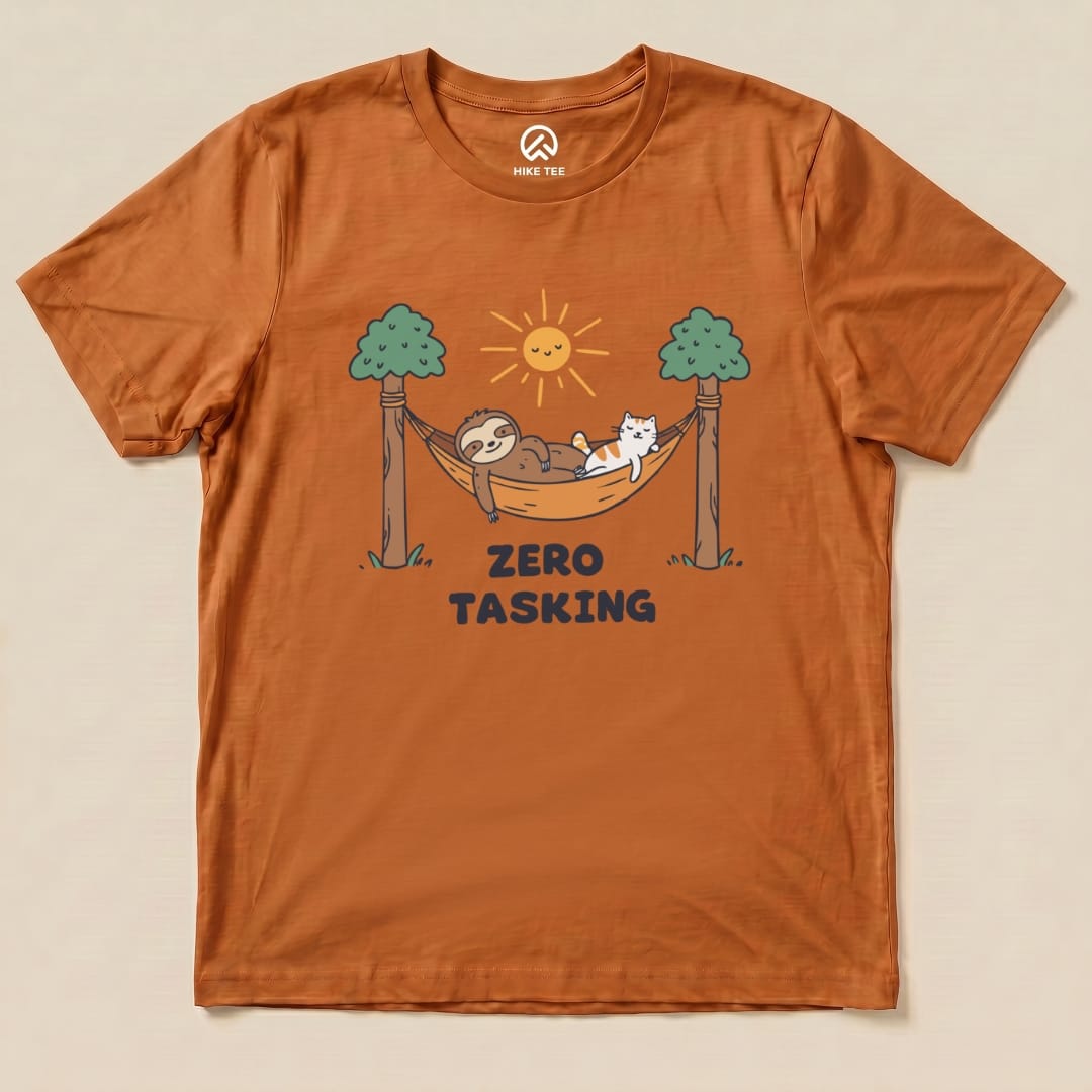 Hike Tee T-Shirt Autumn / S Zero Tasking Sloth On Hammock Shirt