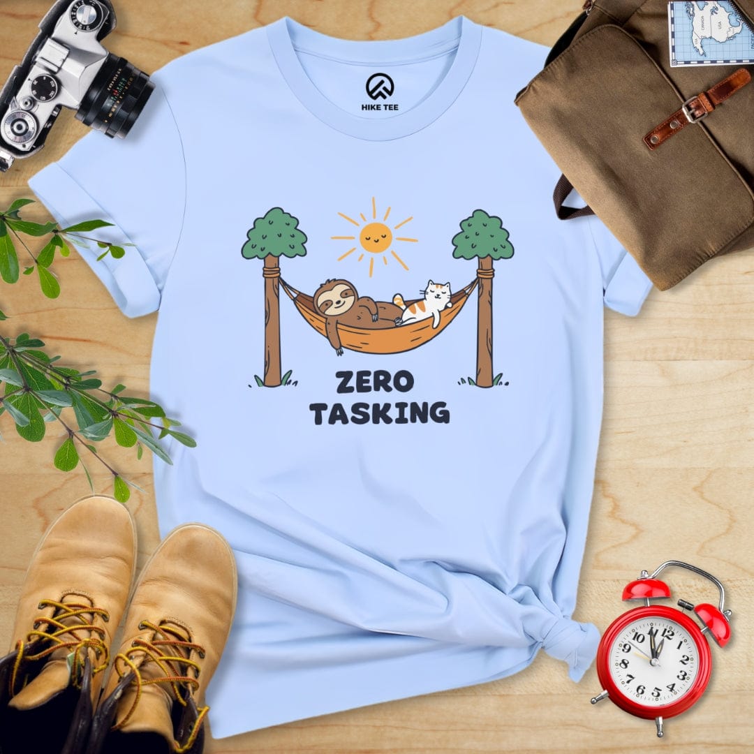 Hike Tee T-Shirt Baby Blue / S Zero Tasking Sloth On Hammock Shirt