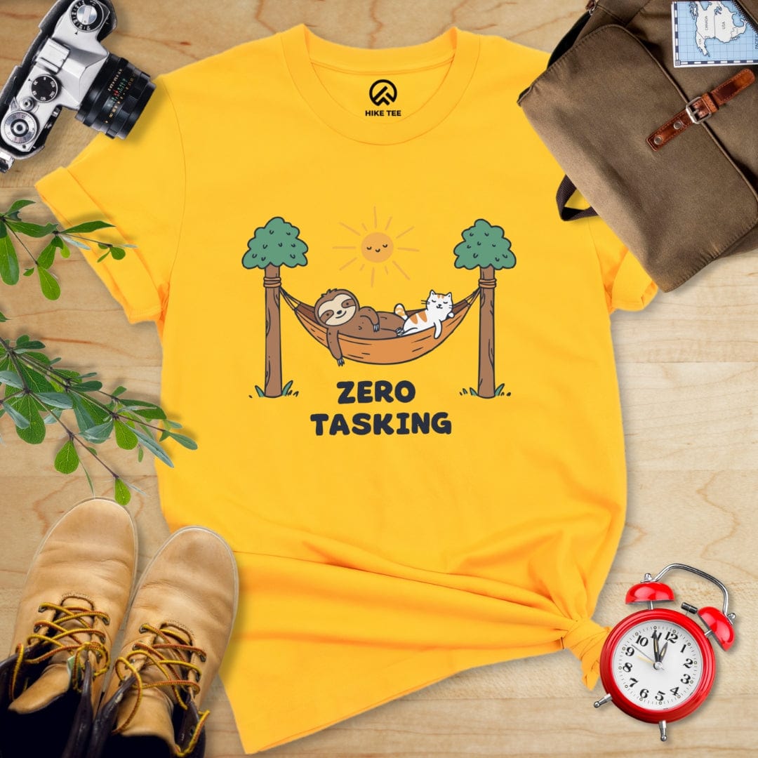 Hike Tee T-Shirt Gold / S Zero Tasking Sloth On Hammock Shirt