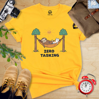 Hike Tee T-Shirt Gold / S Zero Tasking Sloth On Hammock Shirt