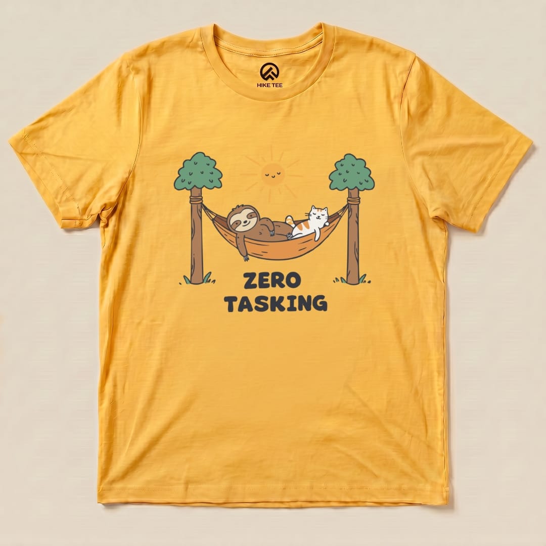 Hike Tee T-Shirt Gold / S Zero Tasking Sloth On Hammock Shirt