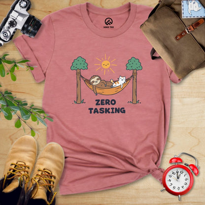 Hike Tee T-Shirt Heather Mauve / S Zero Tasking Sloth On Hammock Shirt