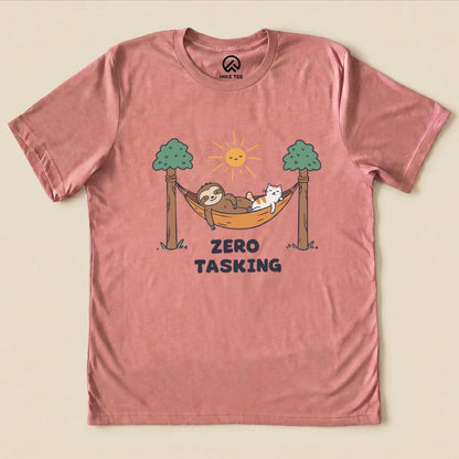 Hike Tee T-Shirt Heather Mauve / S Zero Tasking Sloth On Hammock Shirt
