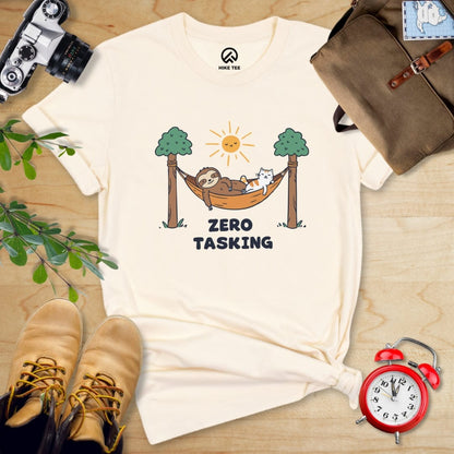 Hike Tee T-Shirt Natural / S Zero Tasking Sloth On Hammock Shirt