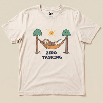 Hike Tee T-Shirt Natural / S Zero Tasking Sloth On Hammock Shirt