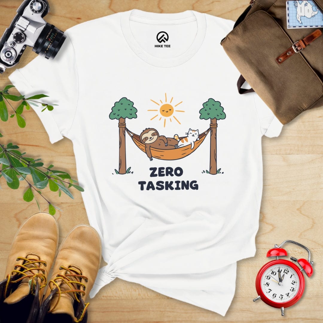 Hike Tee T-Shirt White / S Zero Tasking Sloth On Hammock Shirt