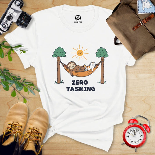 Hike Tee T-Shirt White / S Zero Tasking Sloth On Hammock Shirt