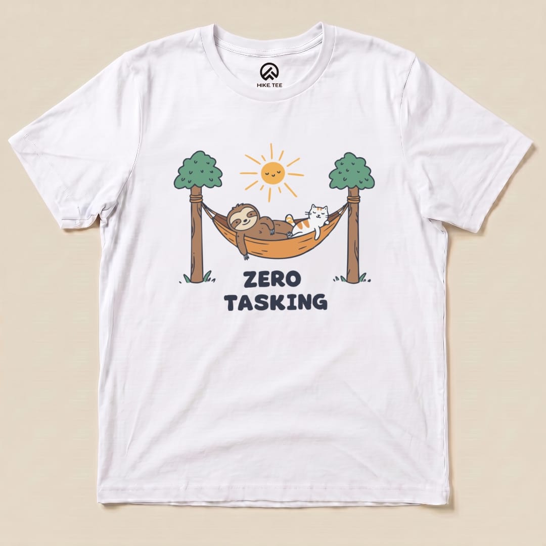 Hike Tee T-Shirt White / S Zero Tasking Sloth On Hammock Shirt