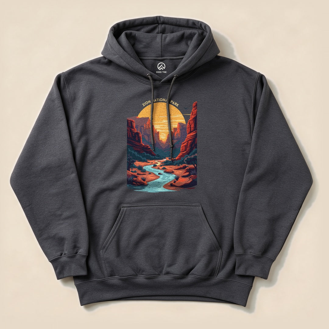 Zion National Park Hoodie - Dark Heather