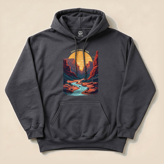 Zion National Park Hoodie - Dark Heather