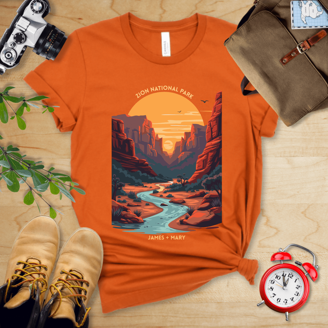 AnywherePOD T-Shirt Autumn / S Zion National Park Shirt + Personalization